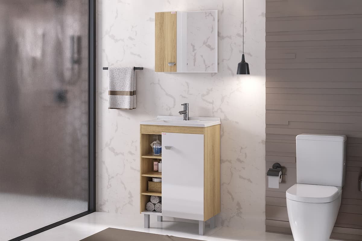 conjunto de banheiro com p&eacute;s
